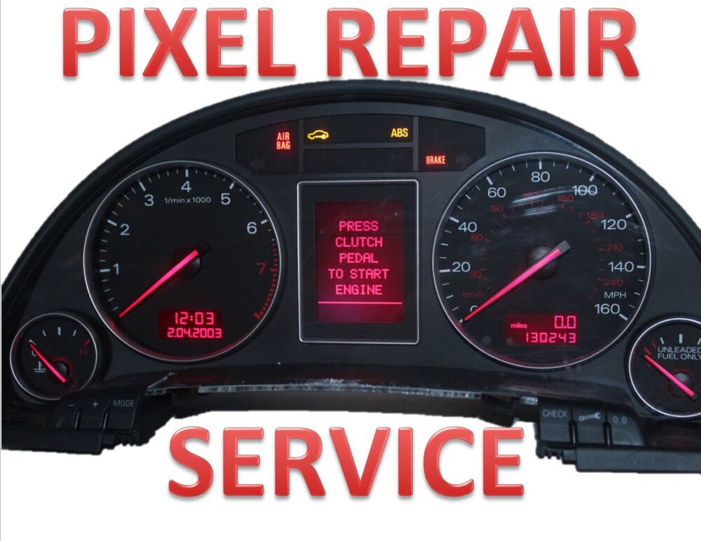 AUDIB6SER.jpg 2002-2005 Audi A4 B6 Cluster Center Lcd Missing Pixels Repair Service