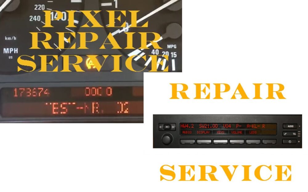 BMW E39 E38 E53 INSTRUMENT CLUSTER AND MID RADIO PIXEL REPAIR SERVICE COMBO