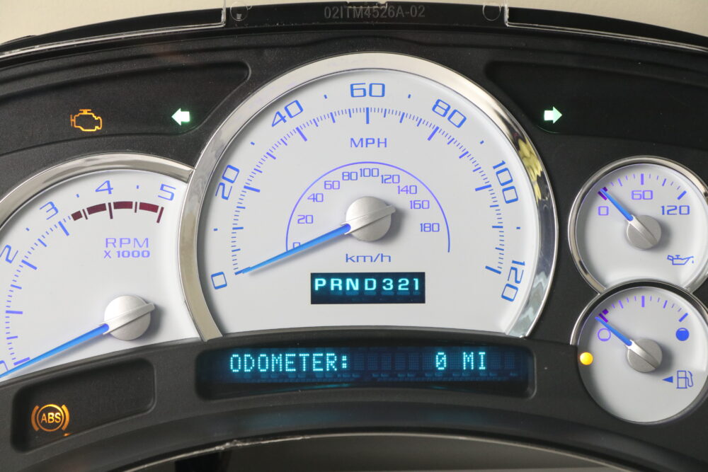 2003-2004 DIESEL Chevrolet Silverado, GMC SIERRA Instrument Panel Cluster White Overlay