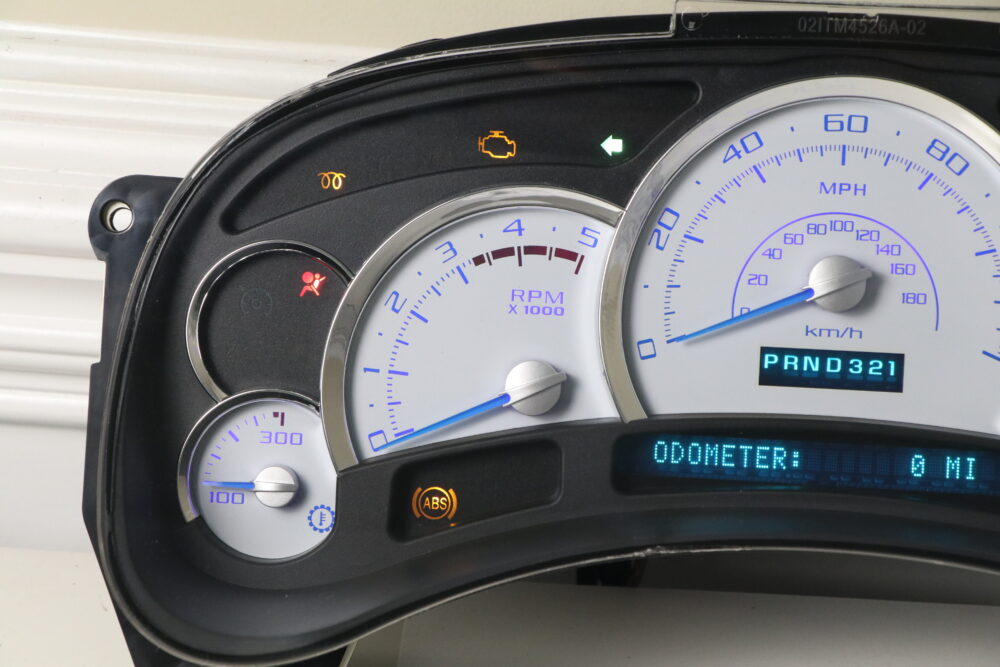 2003-2004 DIESEL Chevrolet Silverado, GMC SIERRA Instrument Panel Cluster White Overlay
