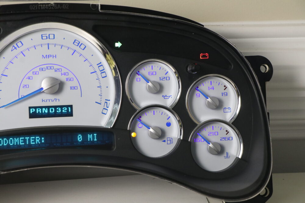 2003-2004 DIESEL Chevrolet Silverado, GMC SIERRA Instrument Panel Cluster White Overlay