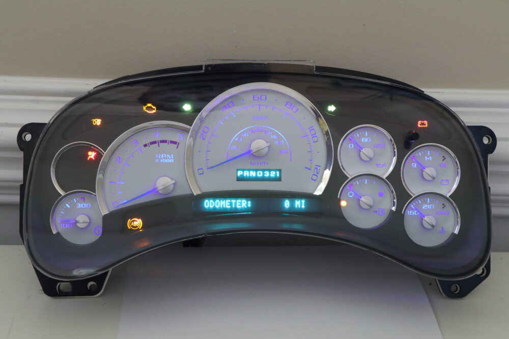 2003-2004 DIESEL Chevrolet Silverado, GMC SIERRA Instrument Panel Cluster White Overlay