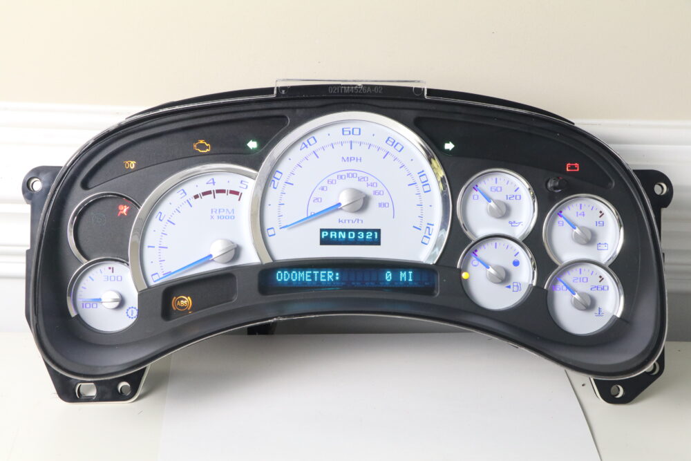 2003-2004 DIESEL Chevrolet Silverado, GMC SIERRA Instrument Panel Cluster White Overlay