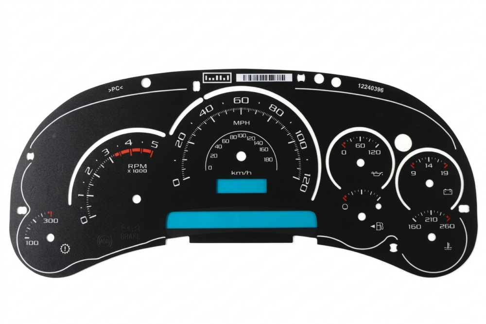 03-05 Chevrolet Silverado & GMC Sierra Duramax Diesel Escalade-style 7-gauge overlay