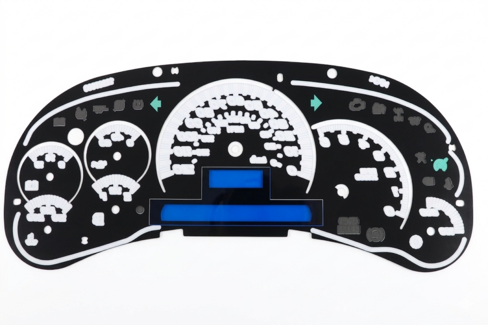 03-05 Chevrolet & GMC 7-gauge overlay Stainless style LED Compatible version