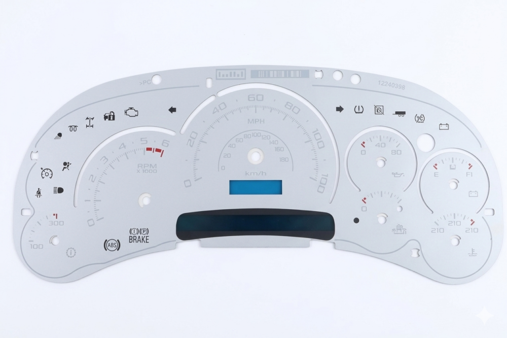 03-05 Chevrolet & GMC 7-gauge overlay Silver Escalade style LED Compatible version