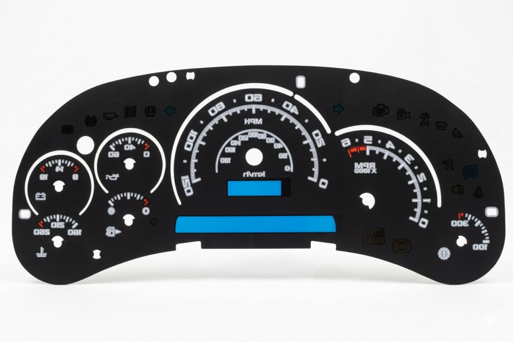 03-05 Chevrolet & GMC 7-gauge overlay Silver Escalade style LED Compatible version