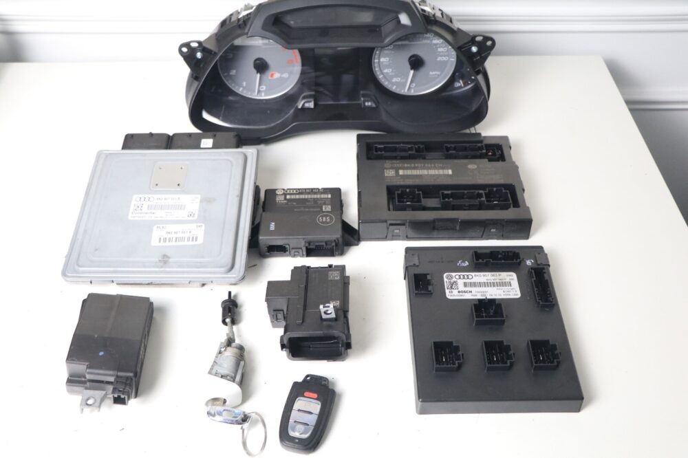 OEM Audi S4 B8 2011 Engine Computer ECU Cluster Remote Key Lock Cylinder Set