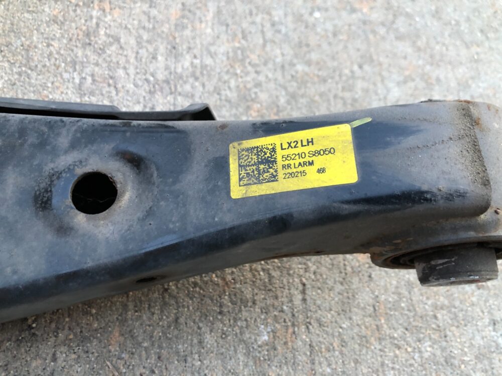 20-22 Palisade Awd Rear Driver Side Left Lh Spindle Knuckle Strut Control Arm OE