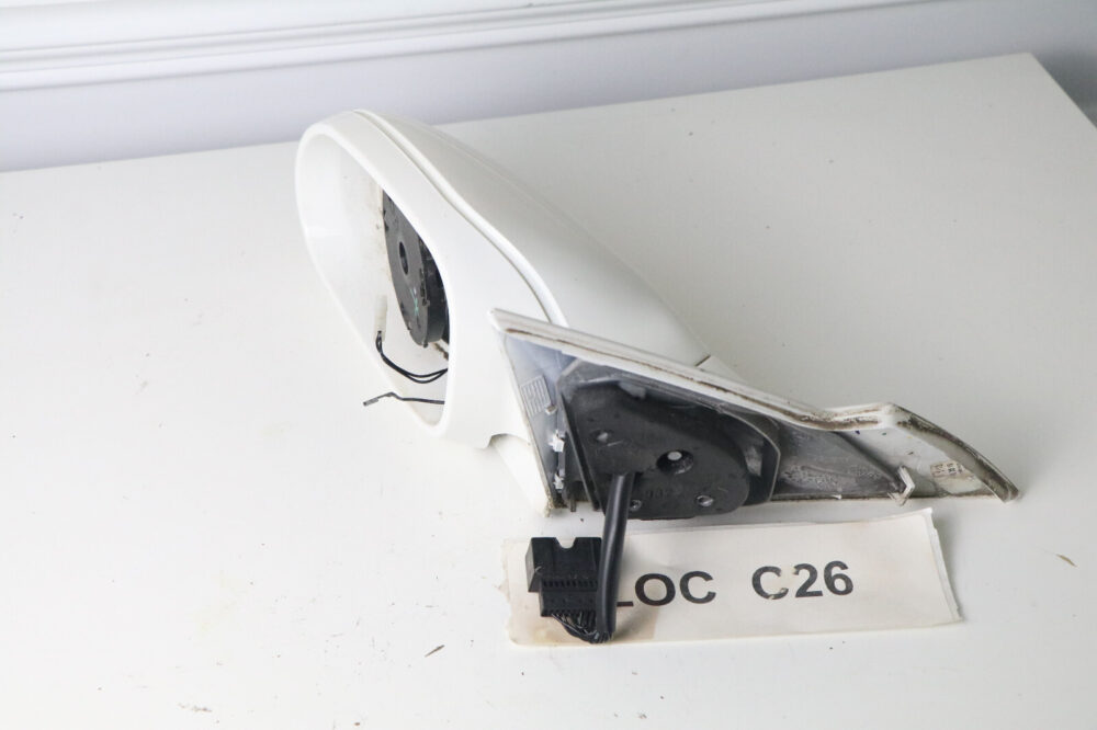 57-2977.jpg 04-09 Mercedes W209 Driver Left Side View Door Power Mirror Housing White C960