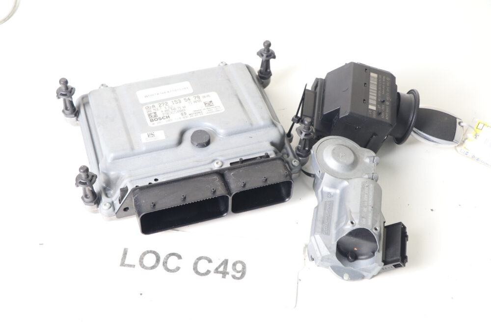 57-284.jpg Mercedes W209 Clk350 ECU ECM Engine Computer Eis Ignition Lock Switch Key Set #5