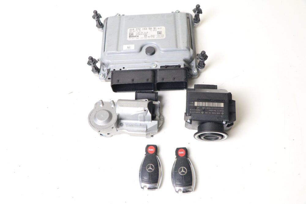 57-751.jpg Mercedes W209 Clk350 ECU ECM Engine Computer Eis Ignition Lock Switch Key Set #9