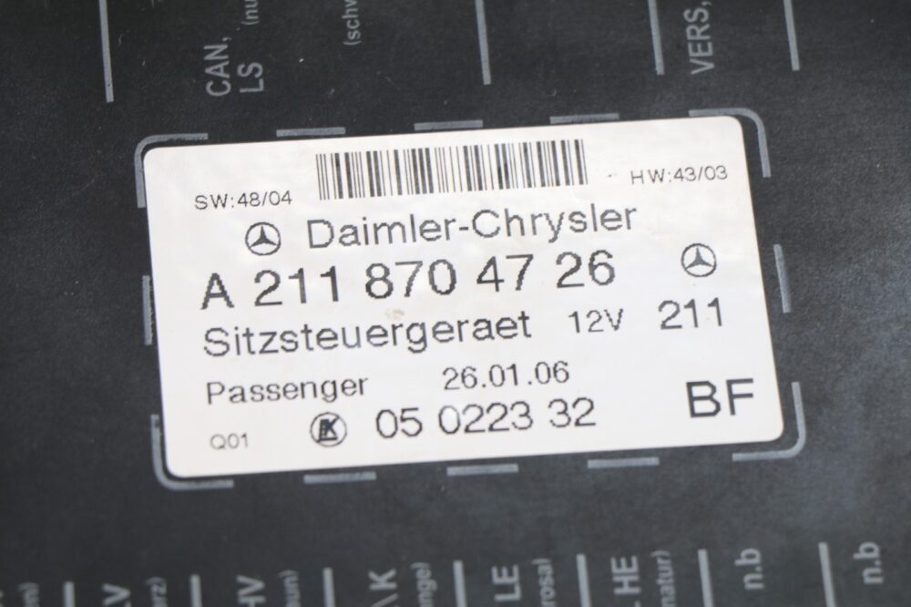 Mercedes W209 W211 W203 Passenger Power Seat Memory Module OEM A2118704726