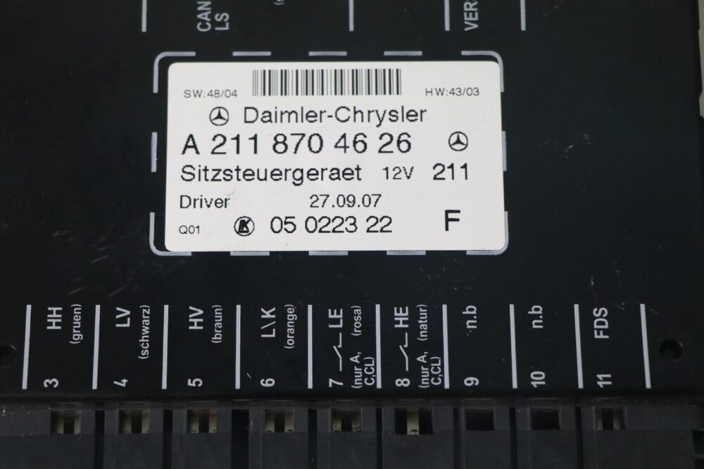 57-39.jpg Mercedes W209 W211 W203 Driver Power Seat Memory Module OEM A2118704626